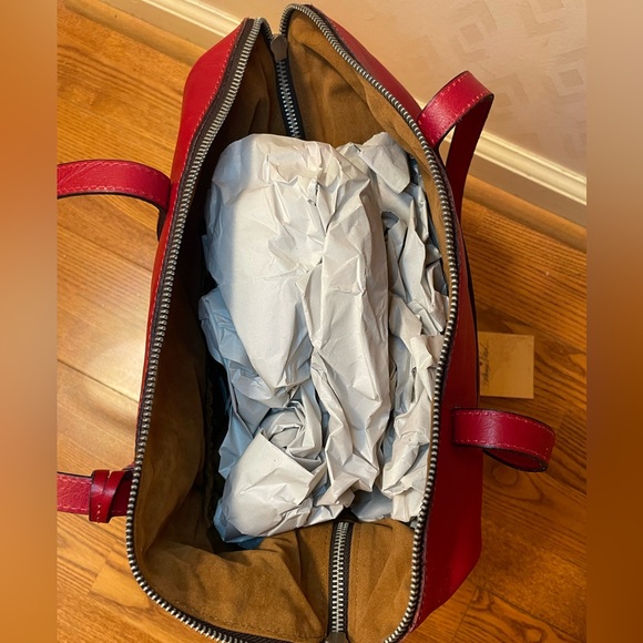 🆕Patricia Nash Vibrant ♥️Red Rochelle Leather Tote - Picture 6 of 8